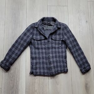 Theory Gray Plaid Wool Blazer